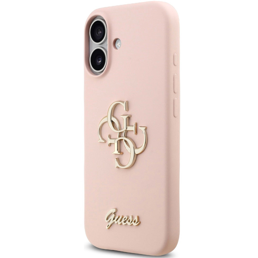  Etui Guess Hardcase Silicone Big 4G Script do iPhone 17, jasnoróżowe
